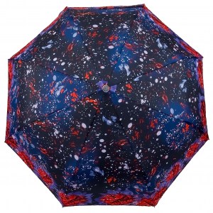 Синий зонт с цветами, в три сложения, Banders, полуавтомат, арт.952